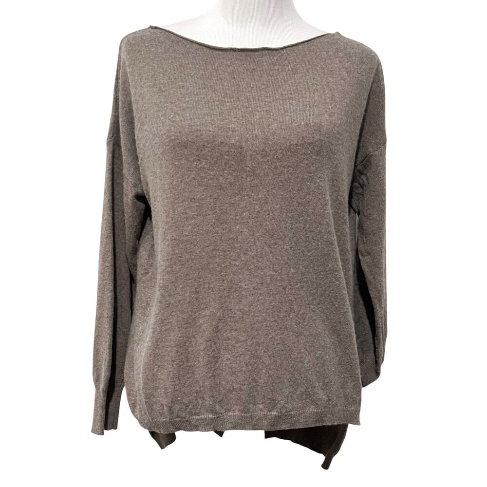 Nina Loca Women’s Sweater Italian Wool Cashmere Pullover High-Low One Size